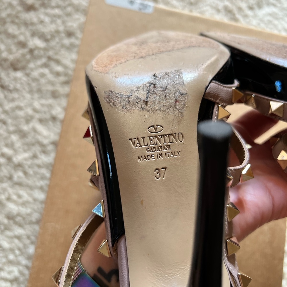 Valentino Rockstuds size 37 100mm slingback - Picture 3 of 5